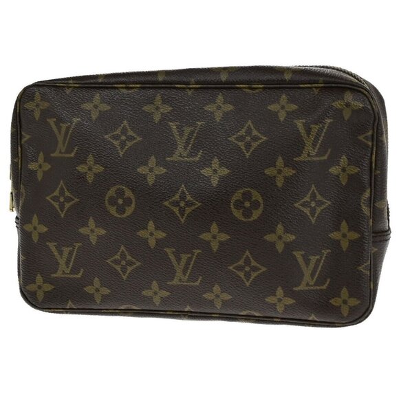 LOUIS VUITTON Trousse Toilette 23 Clutch Hand Bag Monogram Brown - Picture 1 of 15
